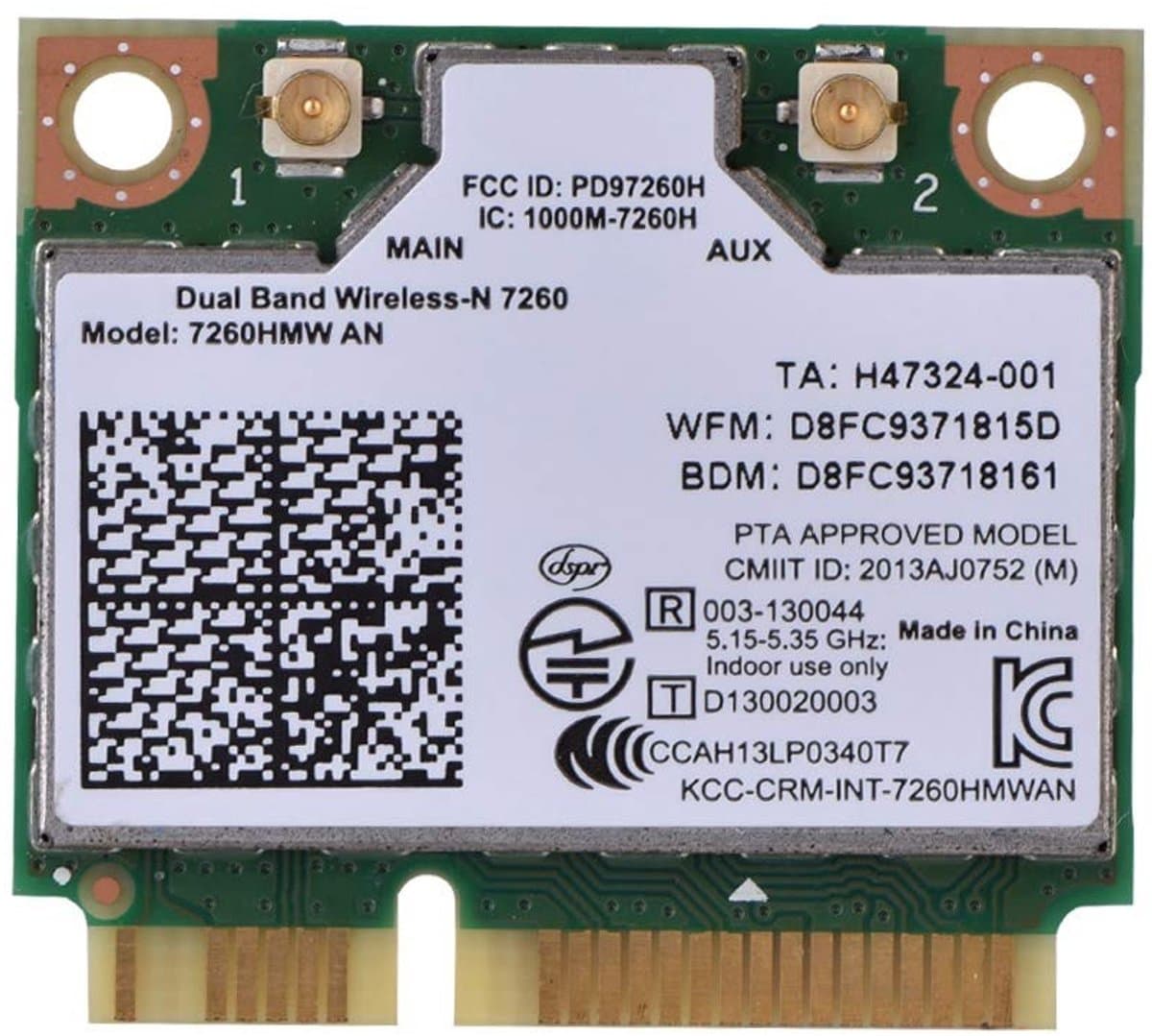 Dailygoody - Mini PCI-E Netwerkkaart - Dual-band WLAN-kaart - Bluetooth 4.0 - Geschikt voor desktop pc - 802.11a/b/g/n - Ideaal voor notebooks en...
