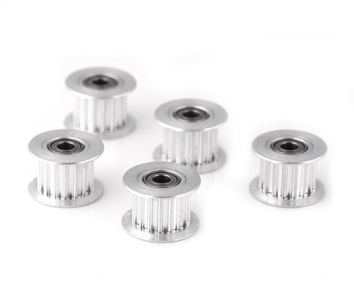 Dailygoody - Timing Belt Pulley - 2GT Aluminium - Betere printkwaliteit - 5 stuks - Geschikt voor 3D printers - 16/20 tanden - Bore 3mm