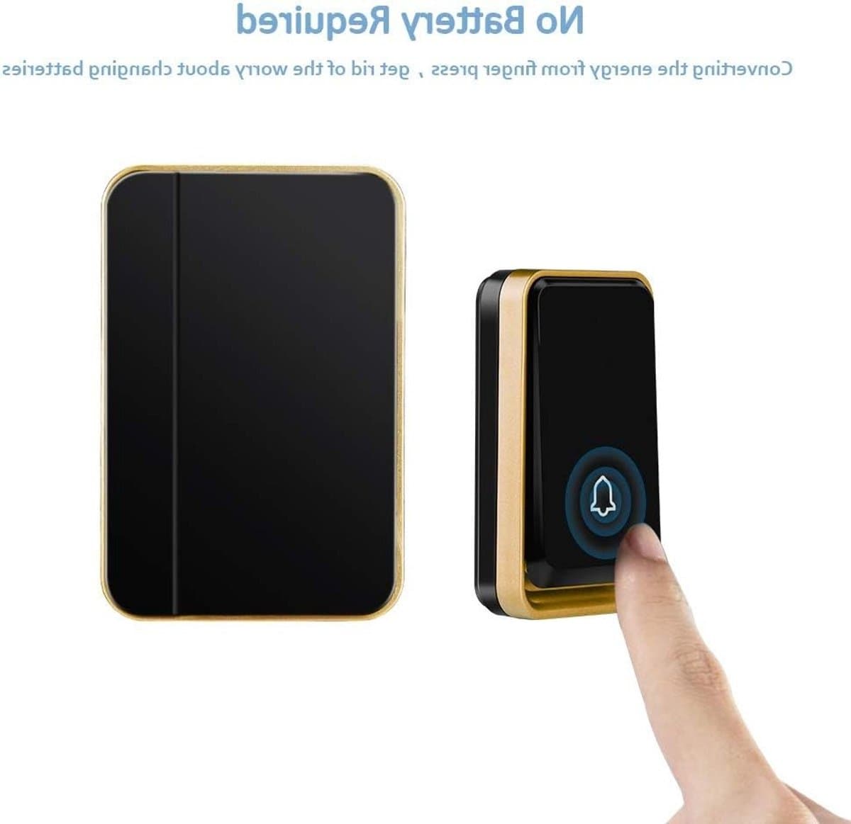 Draadloze Waterdichte Deurbel zonder Batterij met 2 Drukknoppen en 1 Plug-in Ontvanger, 51 Melodieën en 4 Geluidsniveaus, Perfect voor Thuisgebruik en Tuin