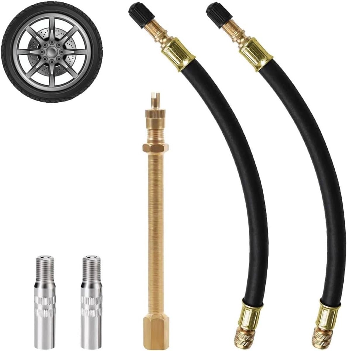 Verlengstuk voor autobandenventielen van 100/140/200 mm - Messing adapter voor inflatie en ventilatie
