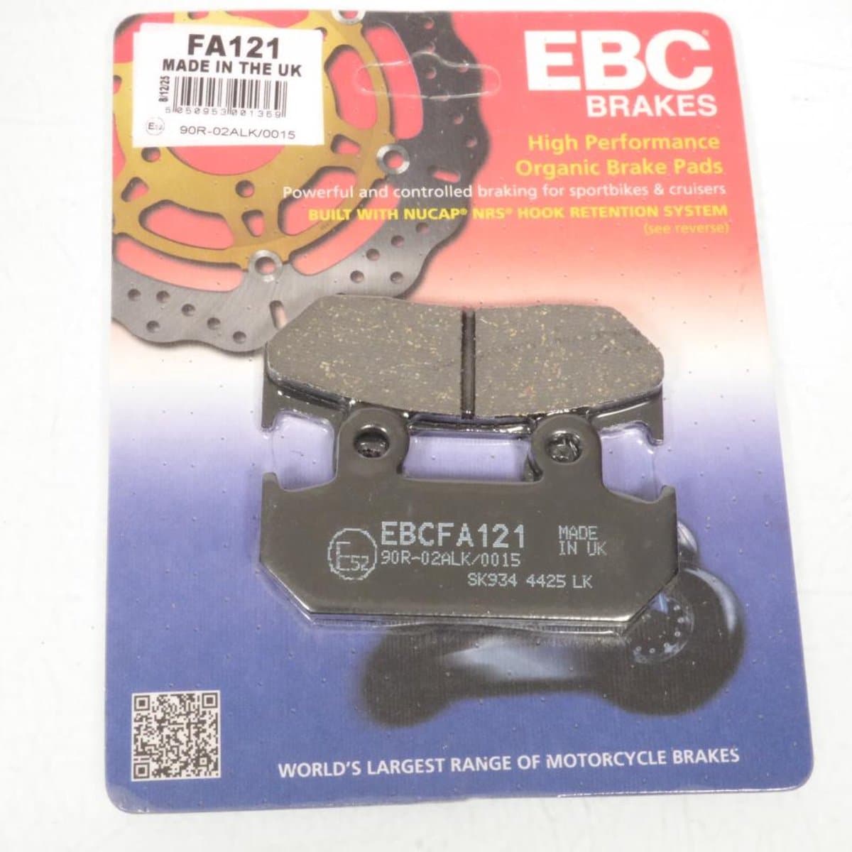 ebc remblokje voor motor honda 600 cbr fh fj 1987 tot 1988 avg / avd nieuw