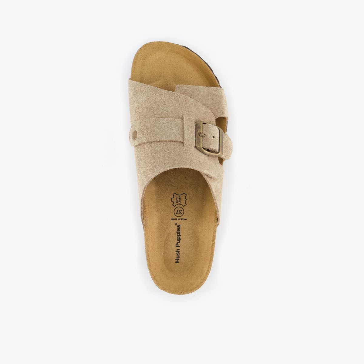 Hush Puppies suède dames bio slippers beige - Maat 37