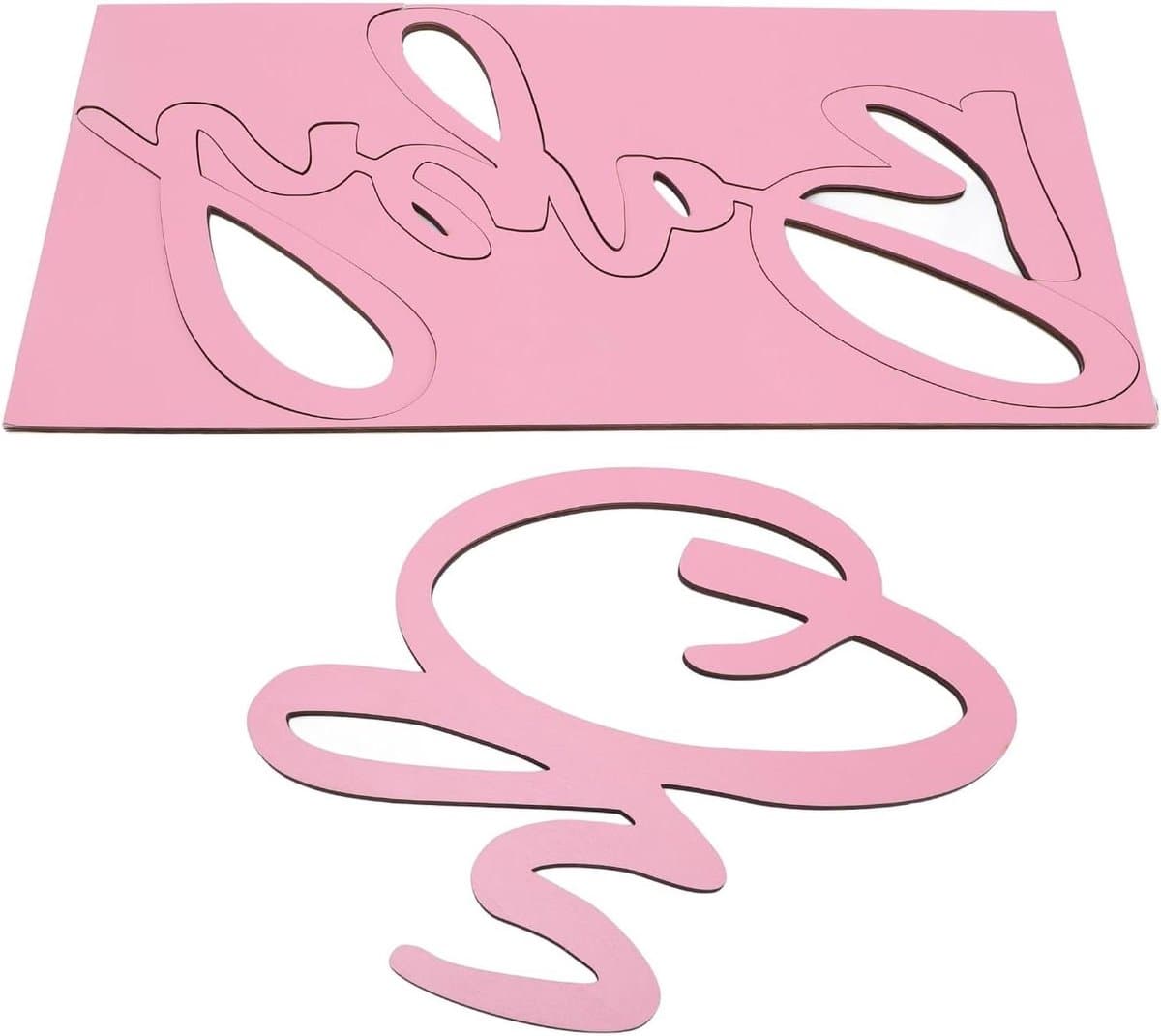 Houten Bord - Oh Baby Tekst - Feestdecoratie - Gladde Randen - 41x19 cm - Roze