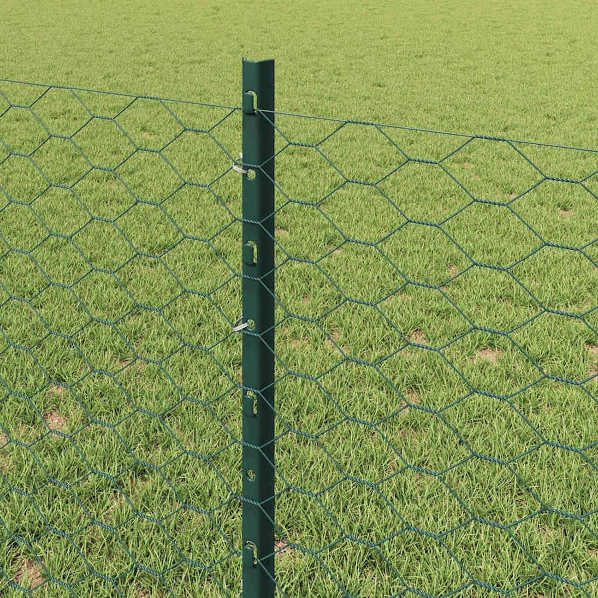 Hekpalen 5 stuks - U-profiel palen - Tuin afbakenen - Groen gepoedercoat - 80 cm - Groen