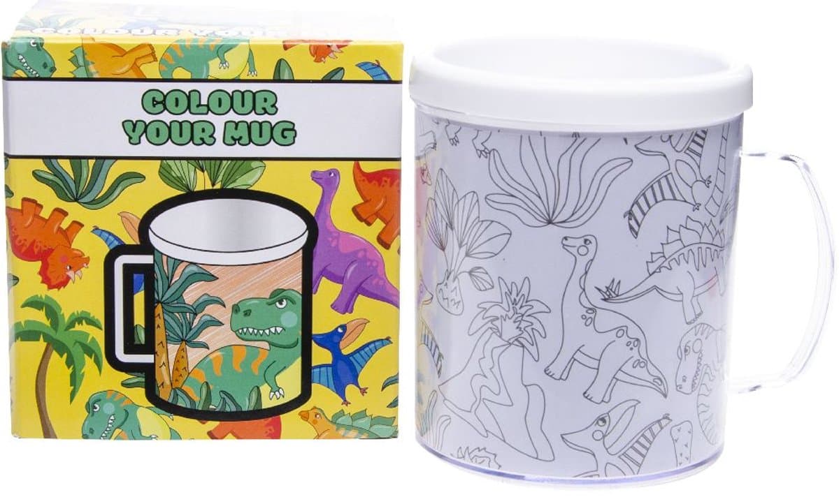 Duckiez Kleur Je Eigen Beker Dinosaurus - 1 stuk