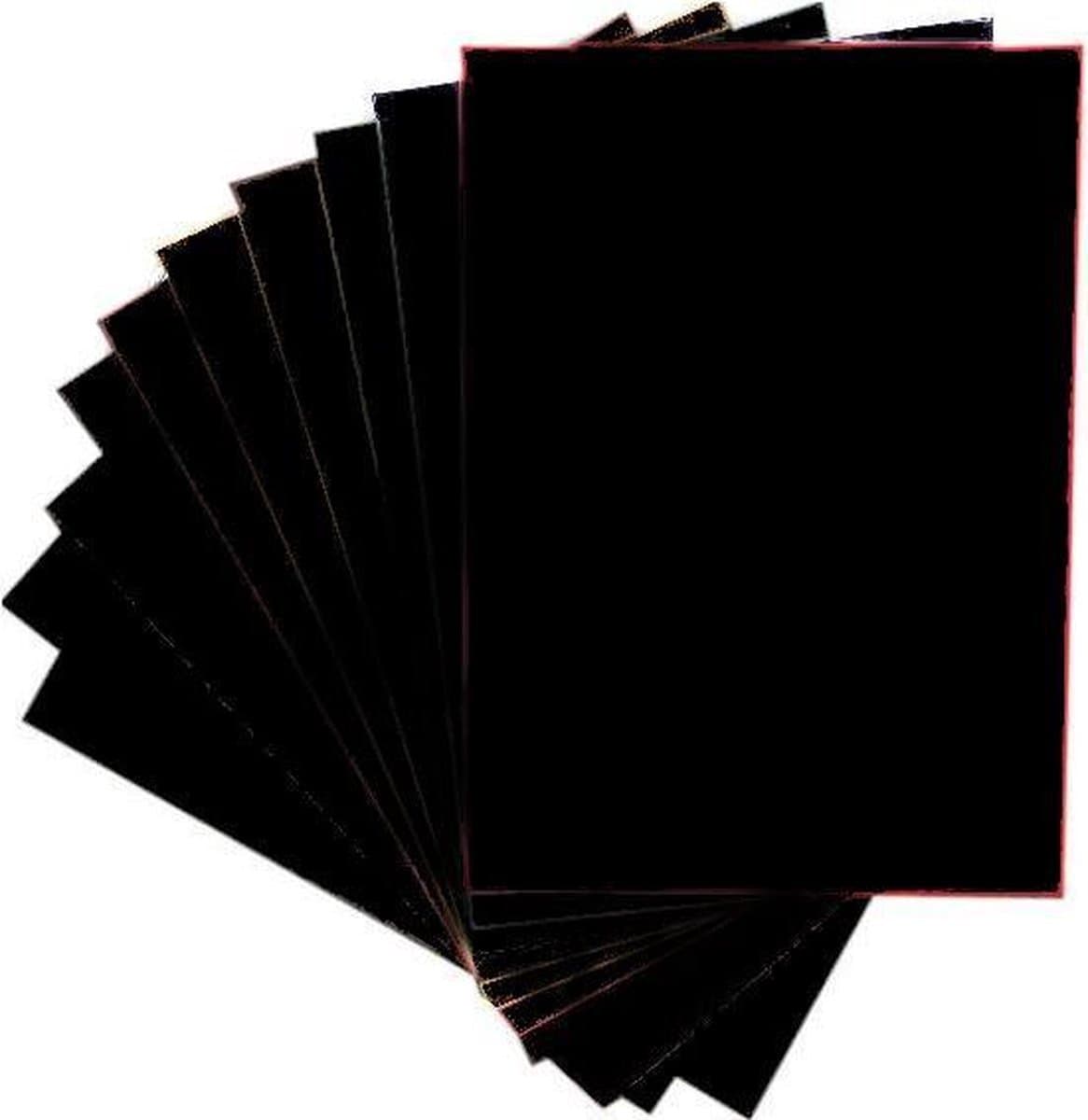 Grote vellen XL Knutselkarton Chokoo - Surprisekarton - Hobbykarton - Fotokarton - 50x70 cm - 10 grote Zwarte vellen - Gratis Verzonden