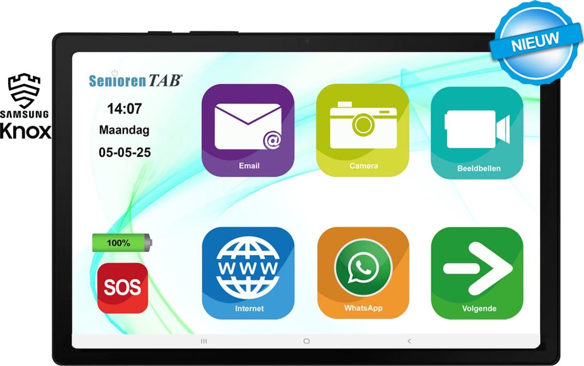 SeniorenTAB tablet Plus - Op basis van Samsung A9+ Wifi - 11 inch - Zwart