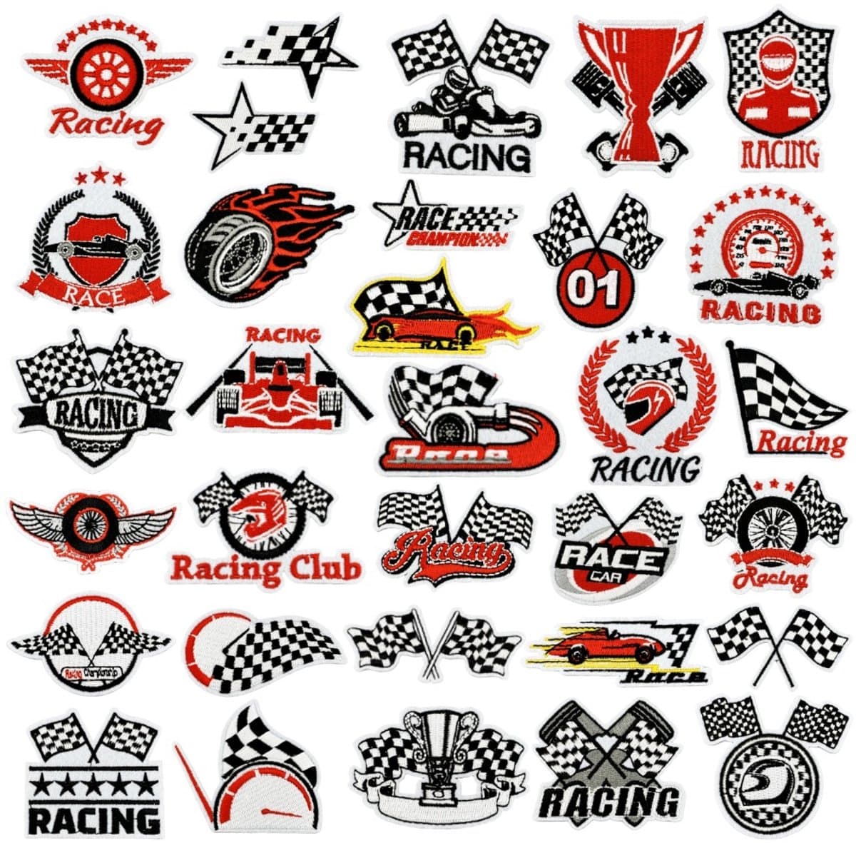 Race Thema - 32 delige set -stof & strijk applicatie