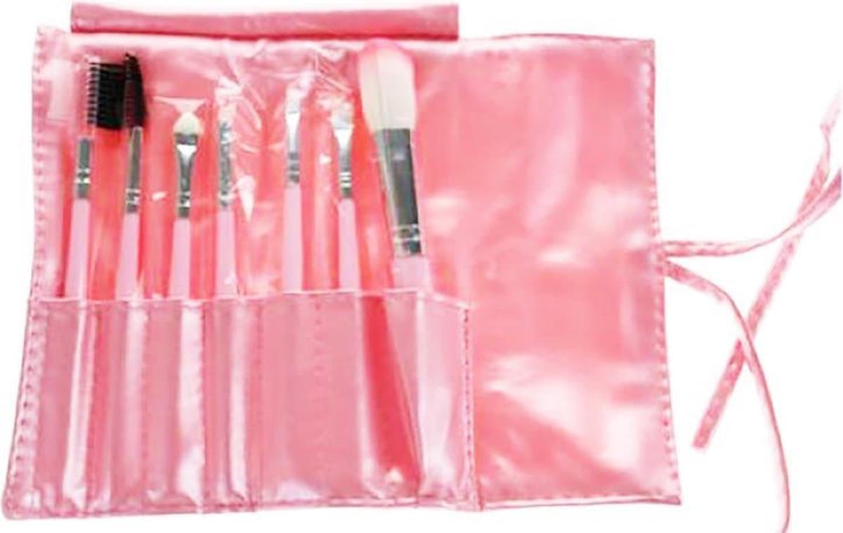 8 Delige Make-Up Kwasten Set - Kunstleder Etui - Oogmake-up, Visagie, Concealer, en Foundation Penselen.