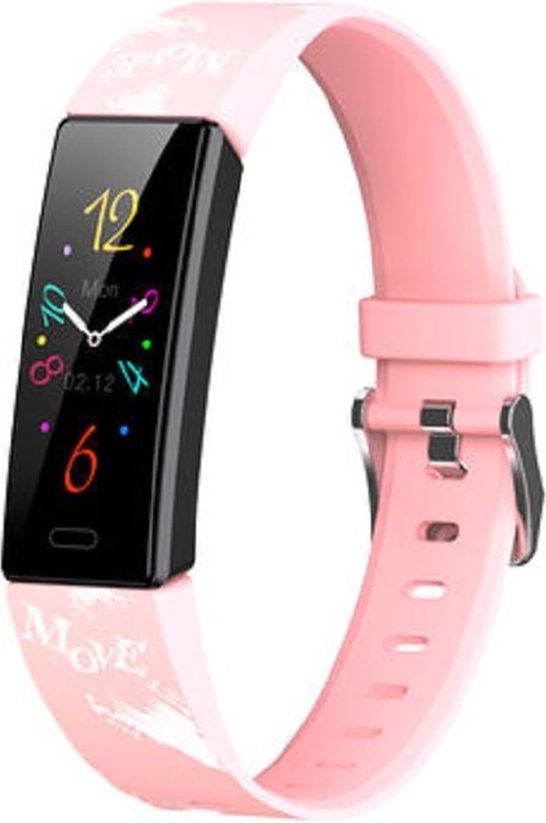 West Watches Model Wood Activity Tracker Stappenteller - Smartband - Sporthorloge Tieners/Kinderen - Roze - Move