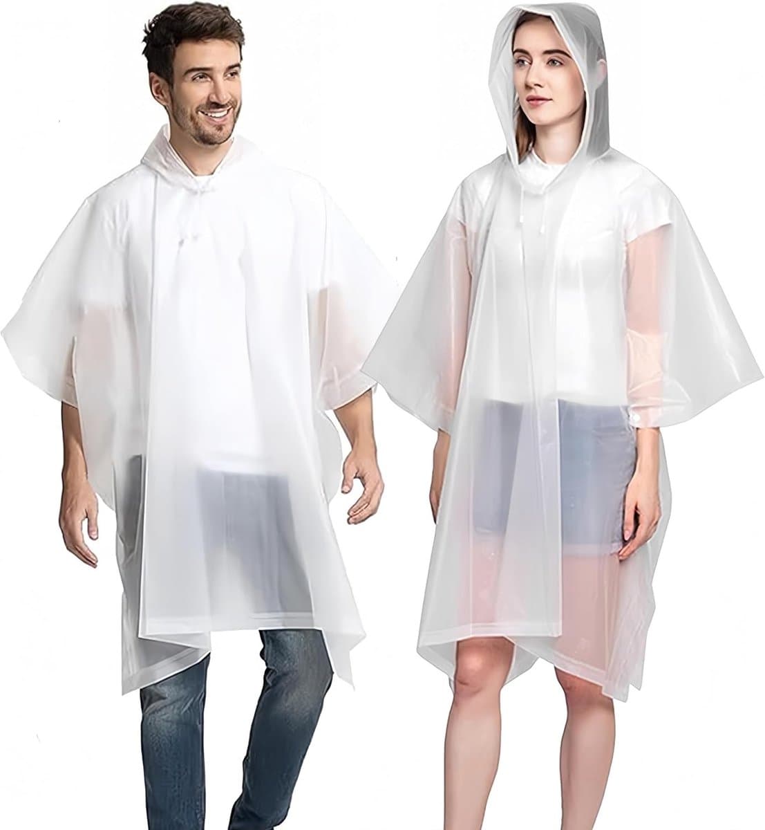 Waterdichte Poncho Set van 2 Stuks, Lichtgewicht Herbruikbare Regenjassen voor Volwassenen, Ideaal voor Kamperen, Wandelen en Fietsen in de Buitenlucht