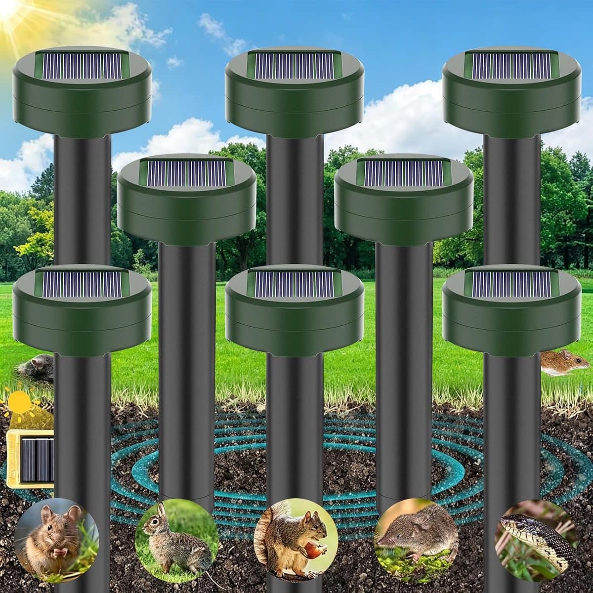 8 stuks ultrasone mollenverjager