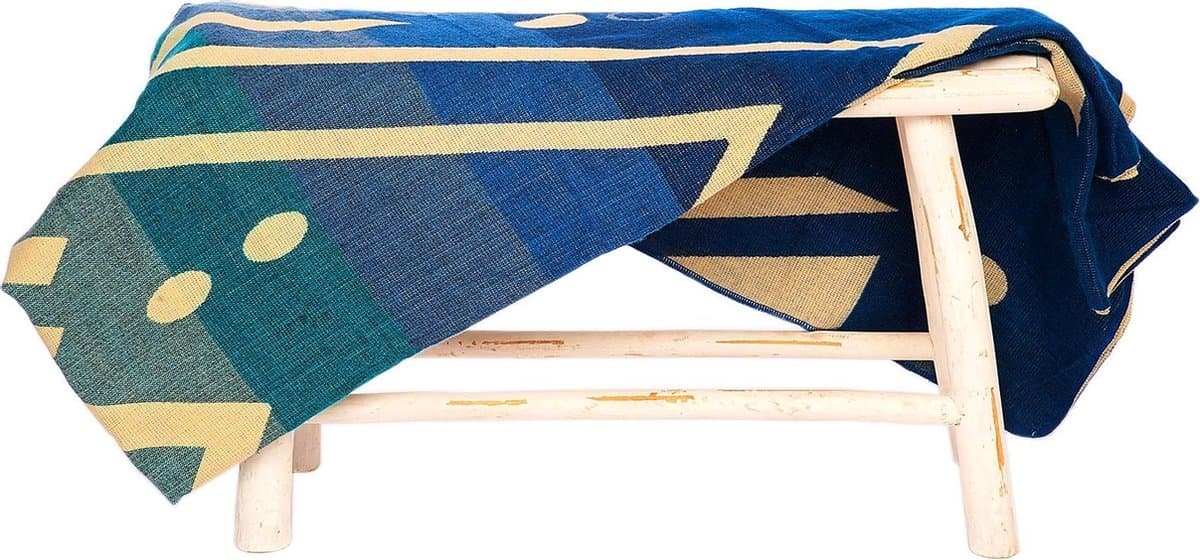 Alpaca native blanket Imbabura Blue - 195 x 235 cm