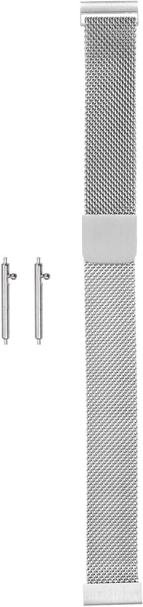 Allecto Plus - Roestvrij stalen mesh horlogeband, 14 mm, snelwissel armband, magnetische sluiting zilverkleurig - Unisex - Elegant design