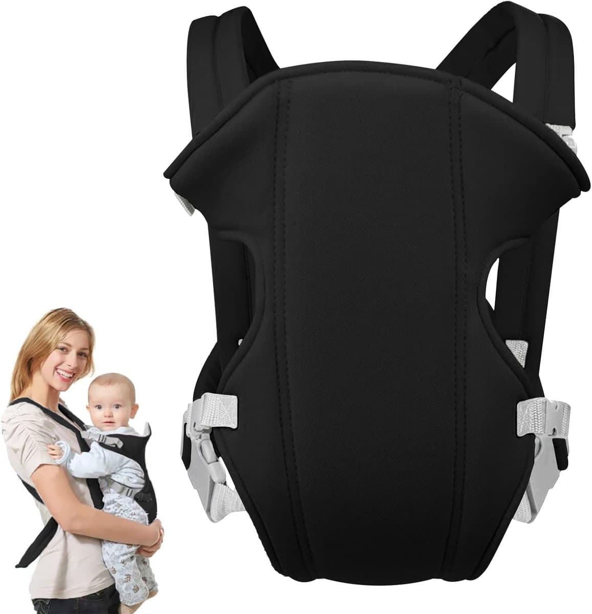 Draagzak - Wandeldraagzak - Verstelbare draagzak - Ergonomische kinder draagzak voor baby's van 3 tot 16 maanden - Katoenen pasgeboren draagzak - Aanbevolen voor baby's tot 15 kg