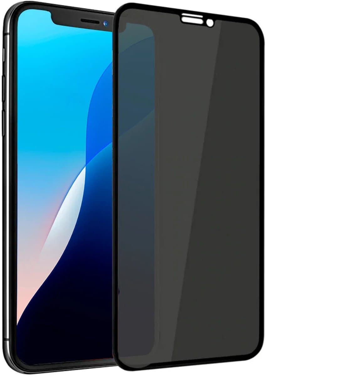 Mobile5 - Privacy Glas Screenprotector voor iPhone 12 / 12 Pro - Mat Privacy - Anti Reflectie - Kras en Valbestendig - Volledig schermvullend - Zwart omlijnd