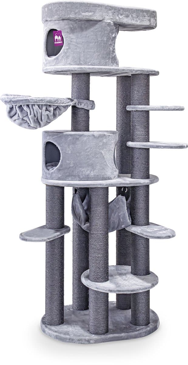 Petrebels Isabella 210 Design Krabpaal - Grijs - Premium kwaliteit - XXL krabpaal voor grote katten
