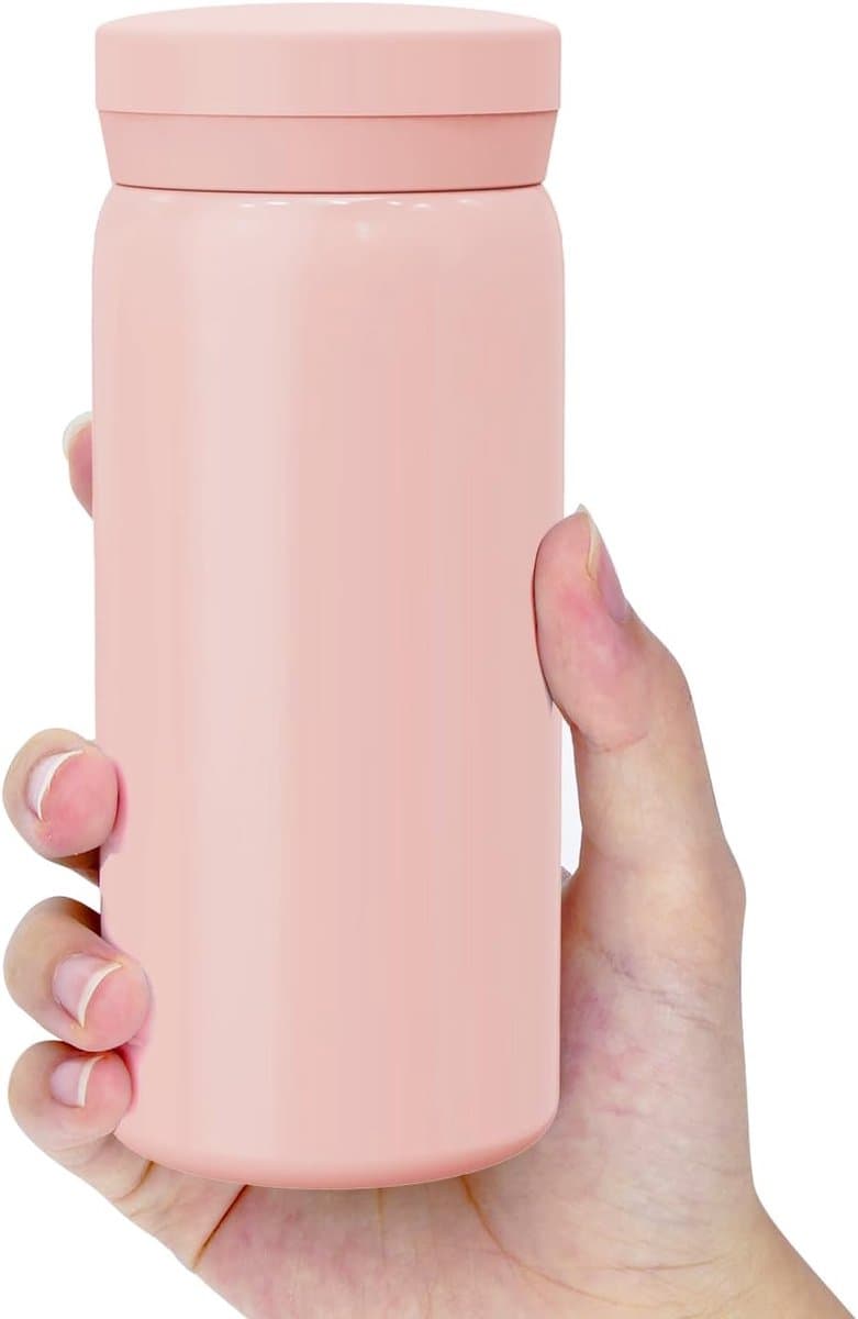 Daity 1-pack - Mini thermosfles - kleine vacuüm geïsoleerde roestvrijstalen waterfles voor warme en koude dranken - lekvrij en geïsoleerd - past in handtassen - portemonnees en zakken (roze, 200 ml)