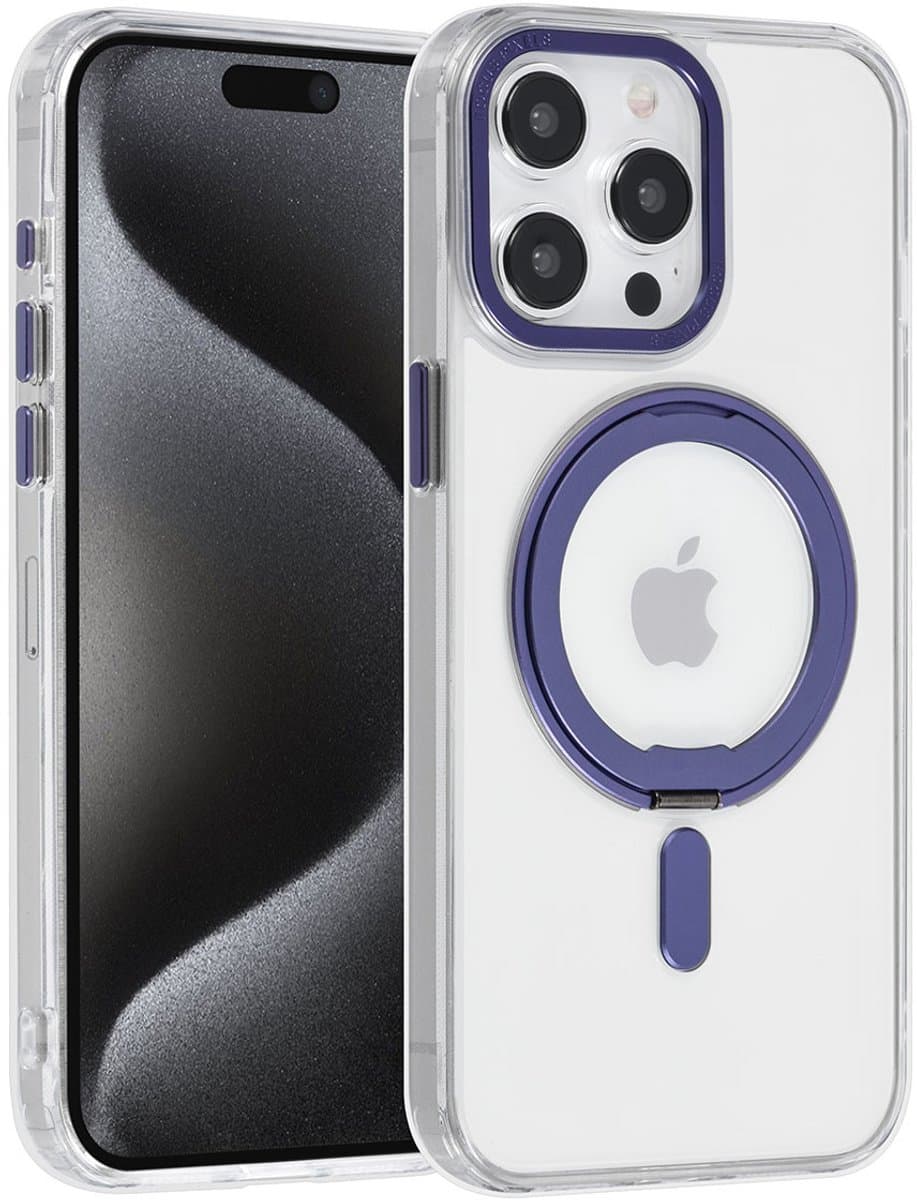 UNIQ Accessory Back Cover - Apple iPhone 15 Pro Max - Transparant - Schokabsorberend met MagSafe Ringstand