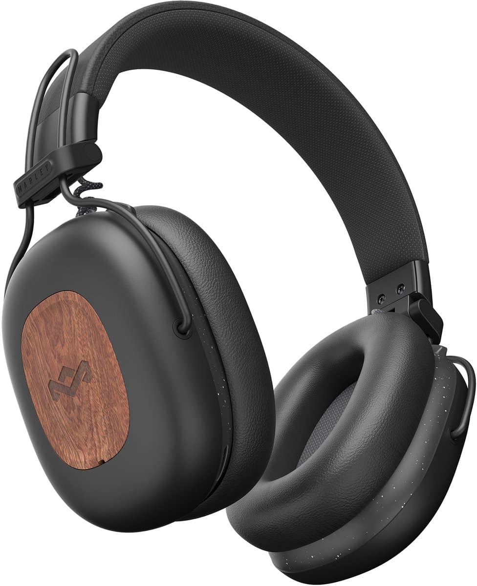 House of Marley Positive Vibration Rebel ANC OverEar Koptelefoon – Bluetooth Hoofdtelefoon - 130 uur Afspeeltijd – Bluetooth 5.4 – Comfortabel Design – Ecofriendly materialen – 40 MM Drivers - Zwart