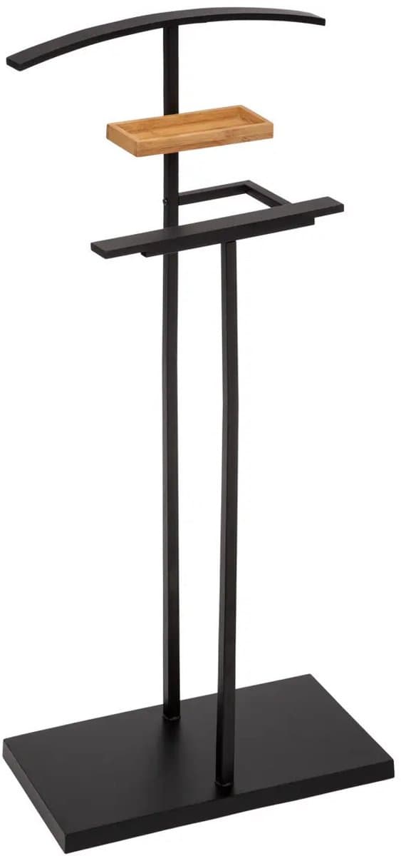 5five Bamboe Metalen Valetstand Badkamerplank - Zwart, 45 x 22 x 114 cm
