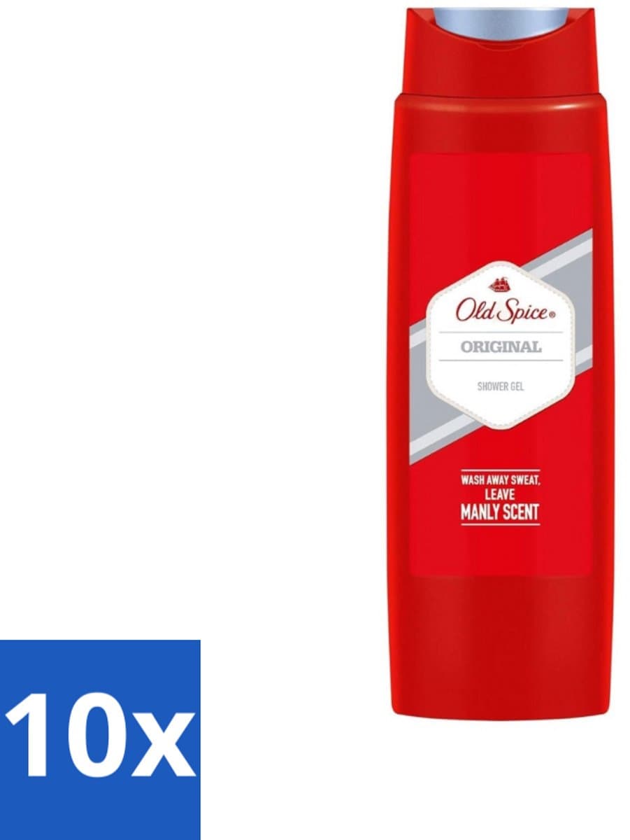 10 x Old Spice - Original - Douchegel - Reinigt, Verfrist & Verzorgt - 250 ml - Douchegel - Mannelijke Geur - Reinigen - Verfrissen - Verzorgen