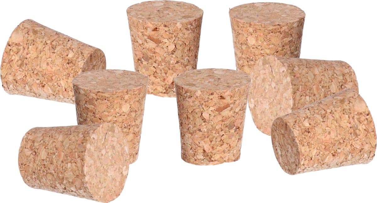 CM Hobby/diy kurken - 8x - 2,4 x 2,5 cm - knutsel kurk - hobby en creatief