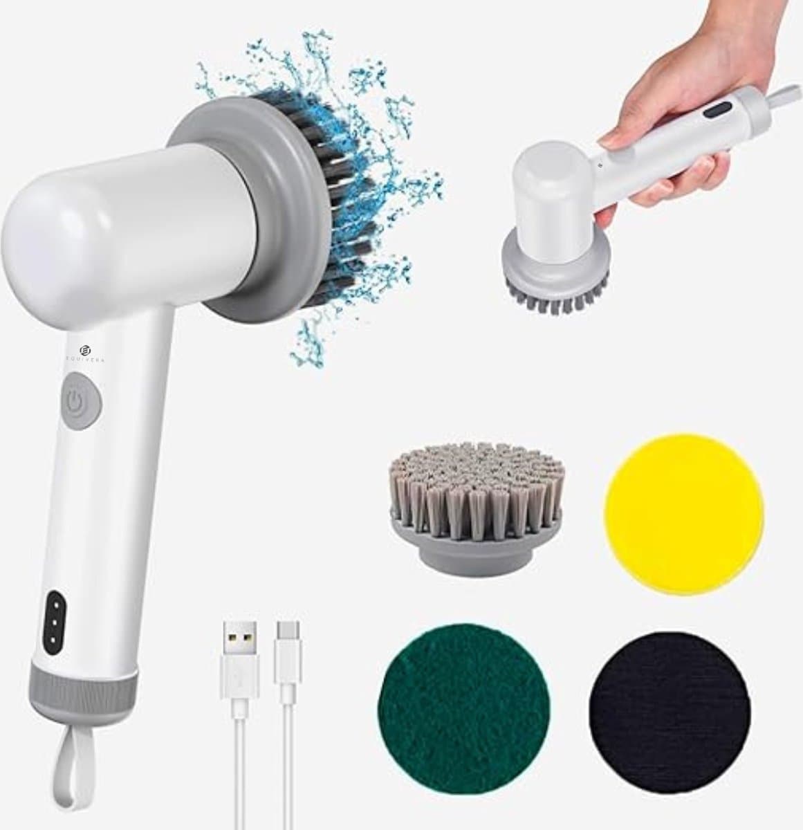 Equivera Elektrische Spinschrobber- Spinning Schrobber - Elektrische Spin Schrobber - Draaiende Schrobber - Elektrische Schrobber - Schrobmachine - Poetsmachine - Schrobber - Elektrische Schrobborstel - Scrubber - Boenmachine - Spinscrubber - Elektri