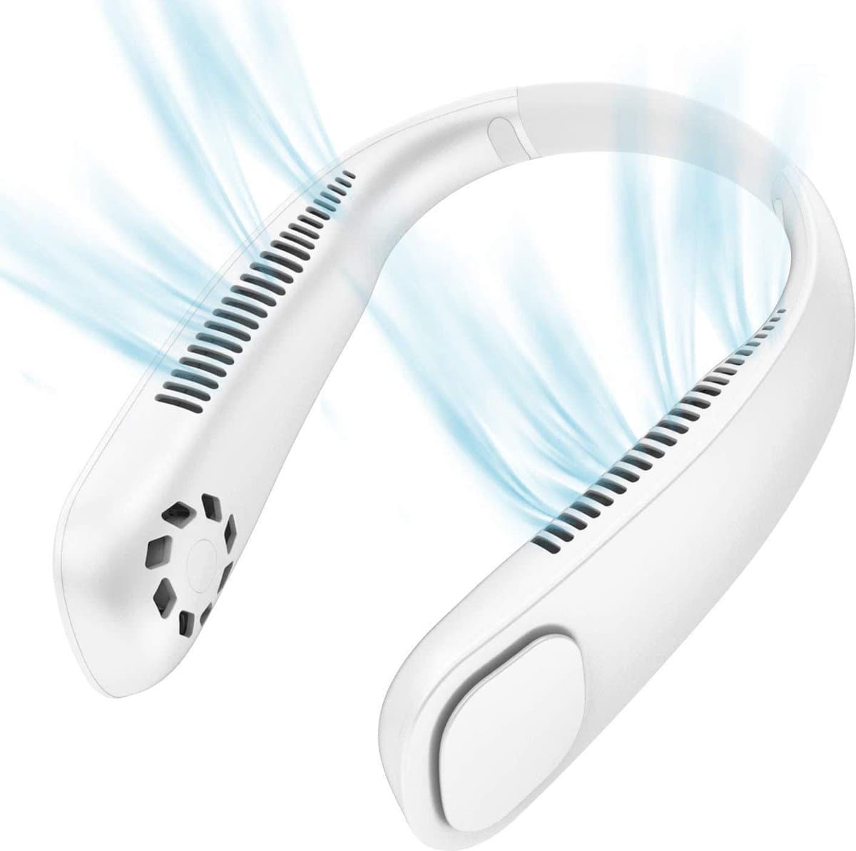 DrPhone BNC Draagbare Nekventilator- 4000 mAh batterij- Ventilator - Oplaadbaar met 3 snelheden – Wit