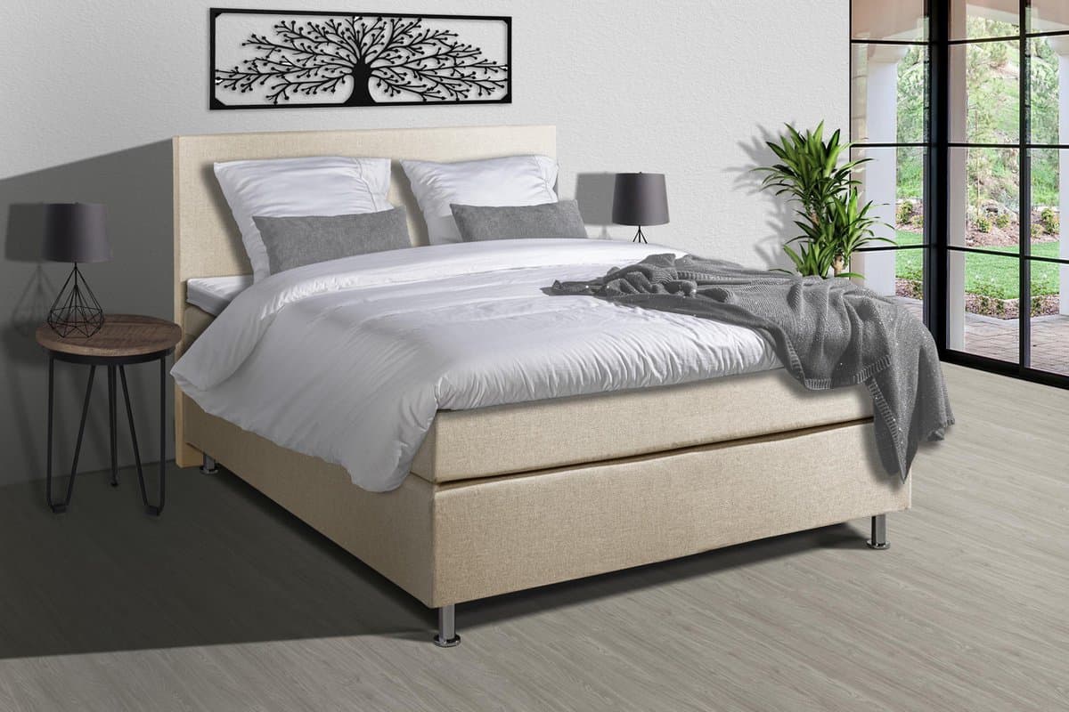 Anno 1588 - Boxspringset Jubilee - Pocketvering - Beige - 180x210 cm - Inclusief Dekbed en Kussens