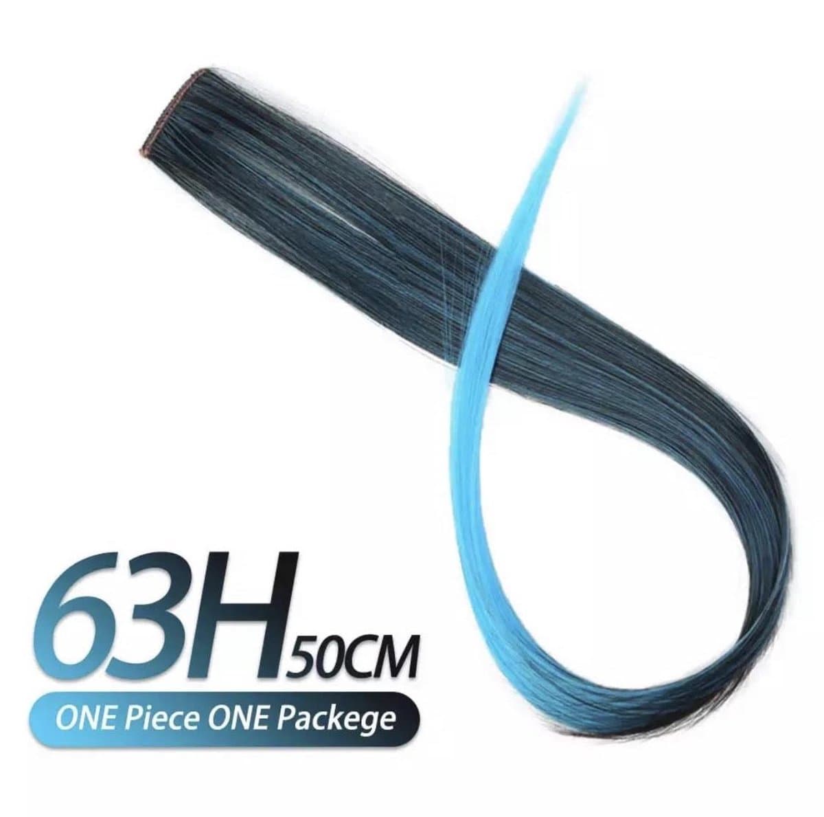 Clip in hair extension - 1 stuk - Duo Fel blauw - nep haar- plukje haar