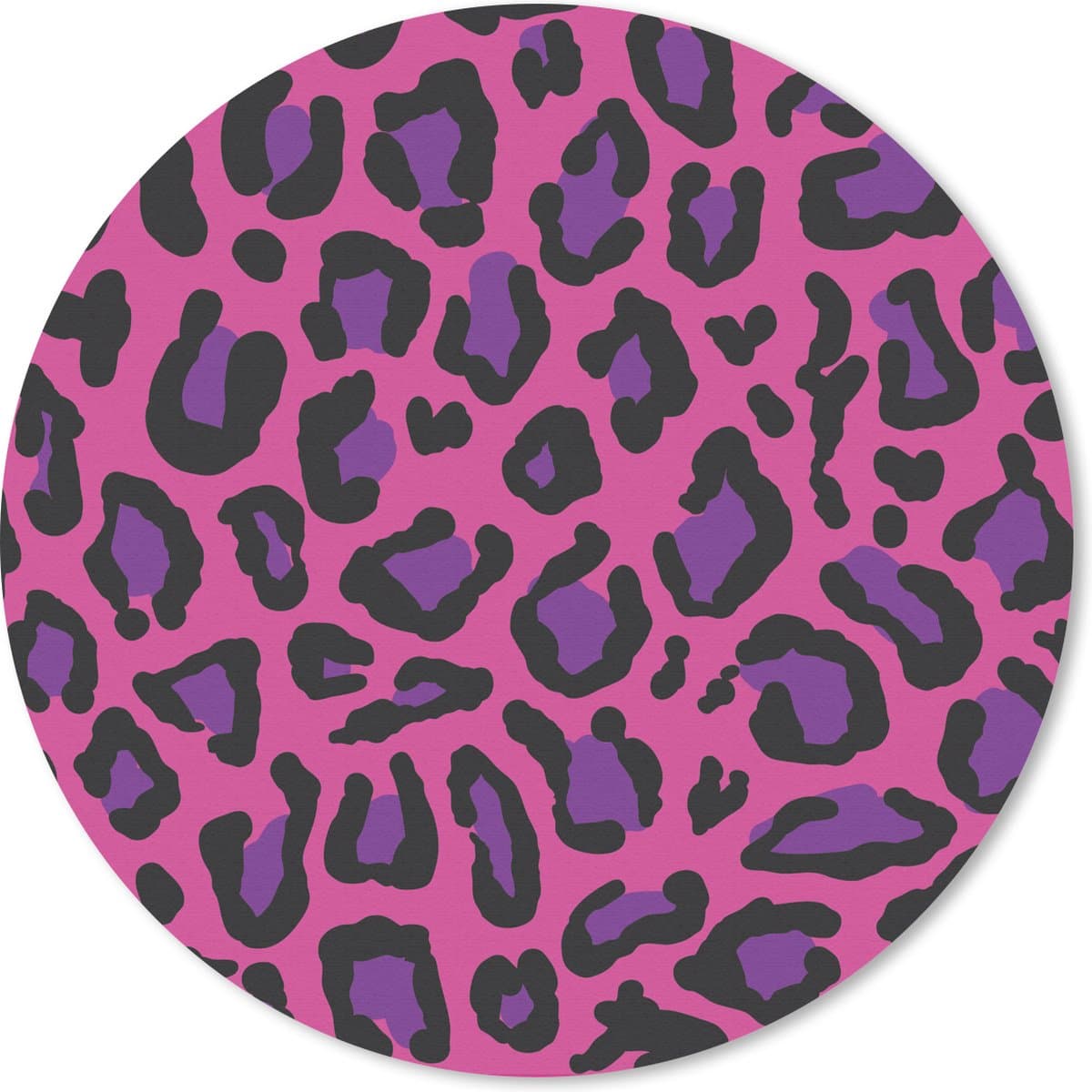 Muismat Dierenprints - Dierenprint roze Muismat rond - 20x20 cm - Muismat met foto
