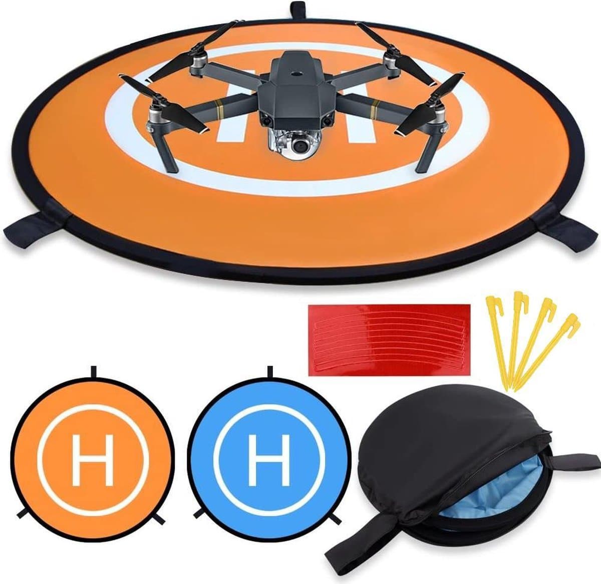 MMOBIEL Universele Drone Landing Pad Waterdichte Helipad 55 cm / 21.6 inch Oranje / Blauw