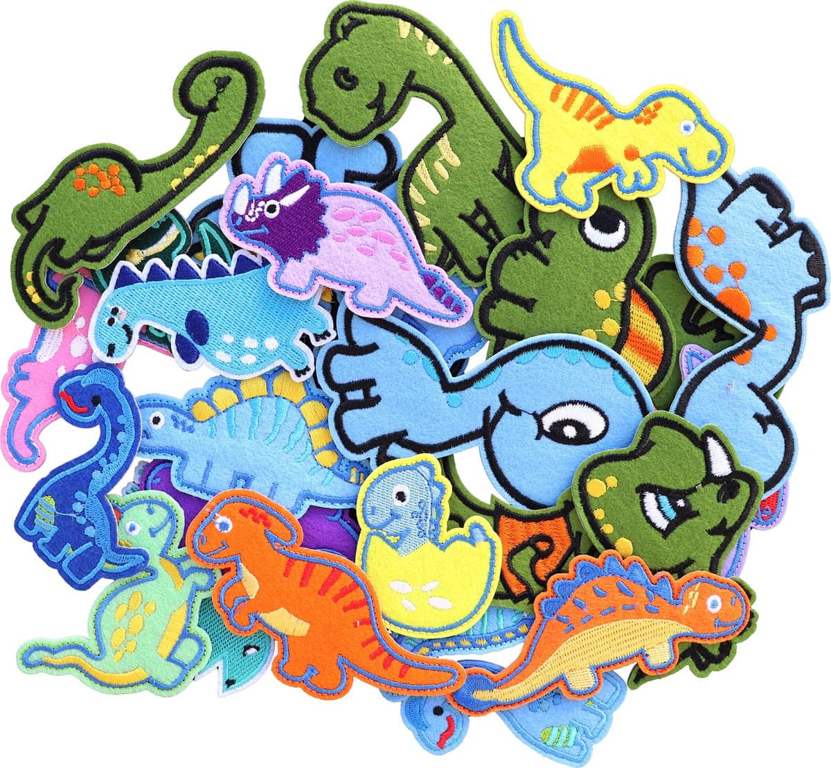 Rainbecom - Schattige Dinosaurus 26 delige set - Patches - Strijk Embleem - stof & strijk applicatie