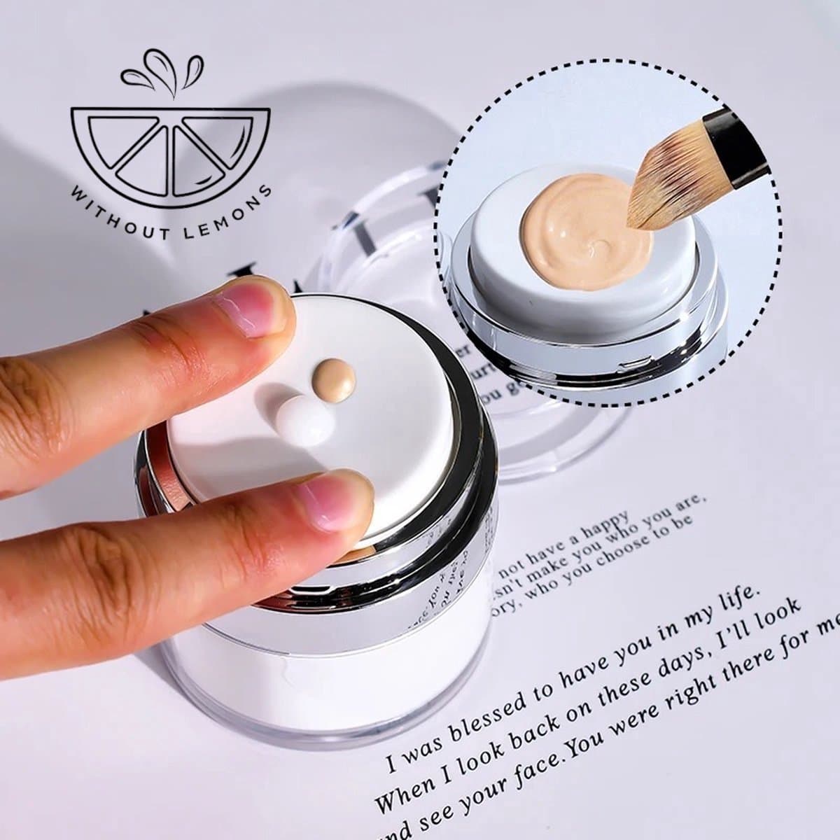 Without Lemon - Set van 2 - 30ML - Zalfpotje - Airless Pomp - Container - Cosmetica - Crème - Lotion - Wit