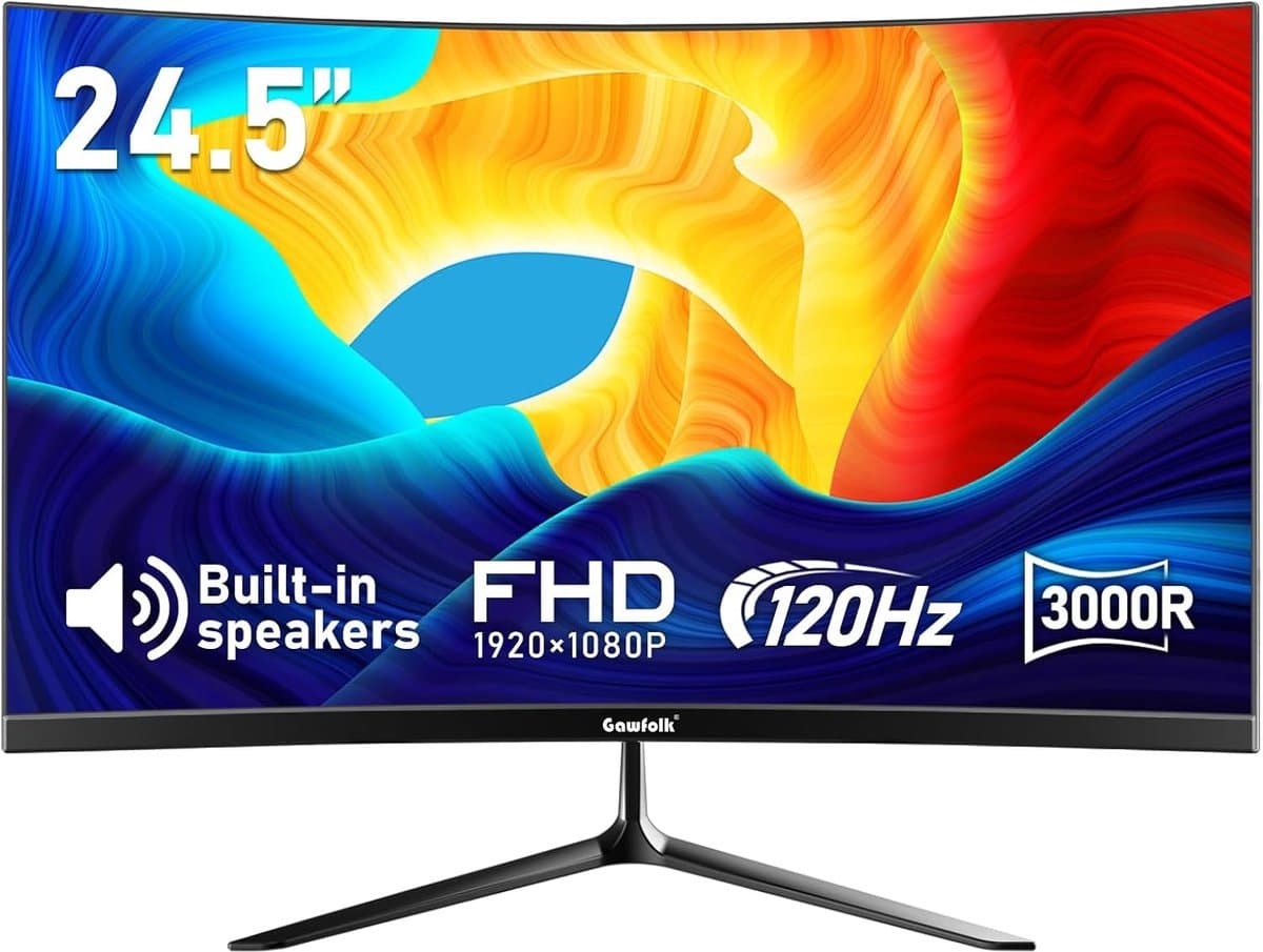 Gebogen Monitor - PC Scherm - Gaming Entertainment - 120Hz Verversingssnelheid - 24.5 Inch - Zwart