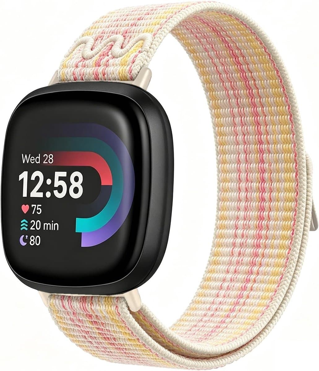 Compatibele Sportband voor Fitbit Versa 3, Versa 4 en Sense - Zachte Elastische Nylon Armband voor Dames en Heren, Ideaal voor Fitness en Dagelijks Gebruik