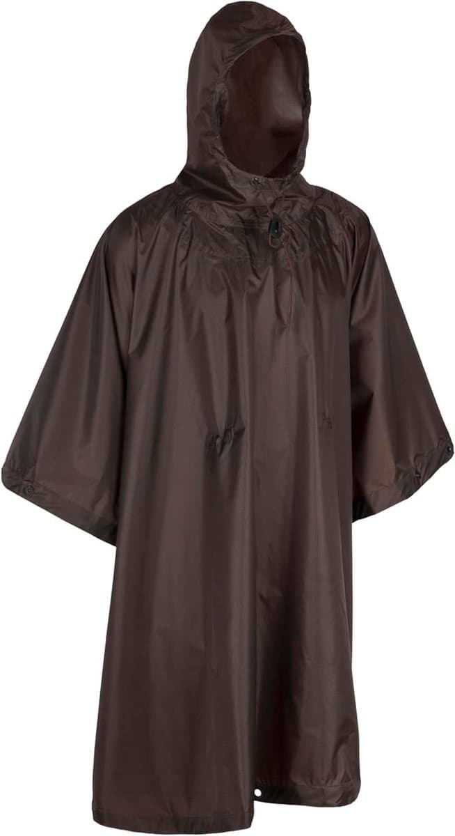 Poncho American Model - Regenponcho Overgooier - Buitenactiviteiten Beschermen - Waterdicht Ripstop Materiaal - 14x22 cm Opgevouwen - Earth Brown