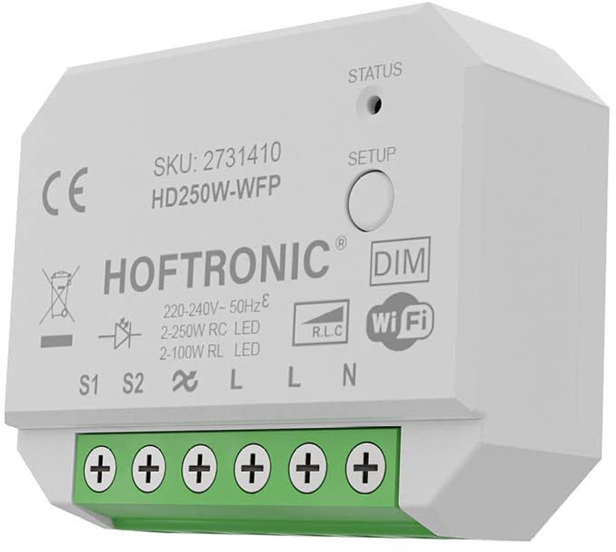WiFi LED dimmer module – 0.5-250W – Pulsdimmer – Fase aan- en afsnijding – Wisselschakeling – HOFTRONIC-app (Tuya) - Mini Puck Dimmer