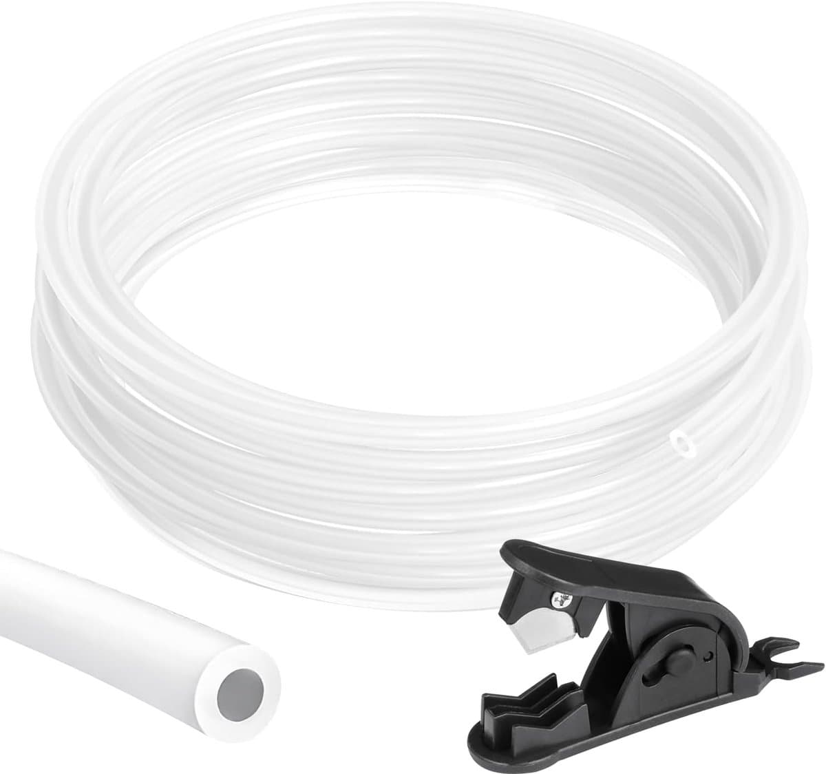 PTFE-buis voor filament 1,75 mm PTFE-slang 3D-printer PTFE-slangen teflonbuis 10 m 2,5 mm ID × 4 mm OD met snijder voor Bambu Lab A1/A1 Mini/P1P/P1S/X1C voor Creality K1/K1 Max/Ender 3 V3