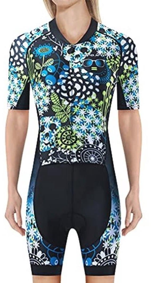 Dames Triathlon Suit - Fietsshirt met Pad - Eendelig Zwempak