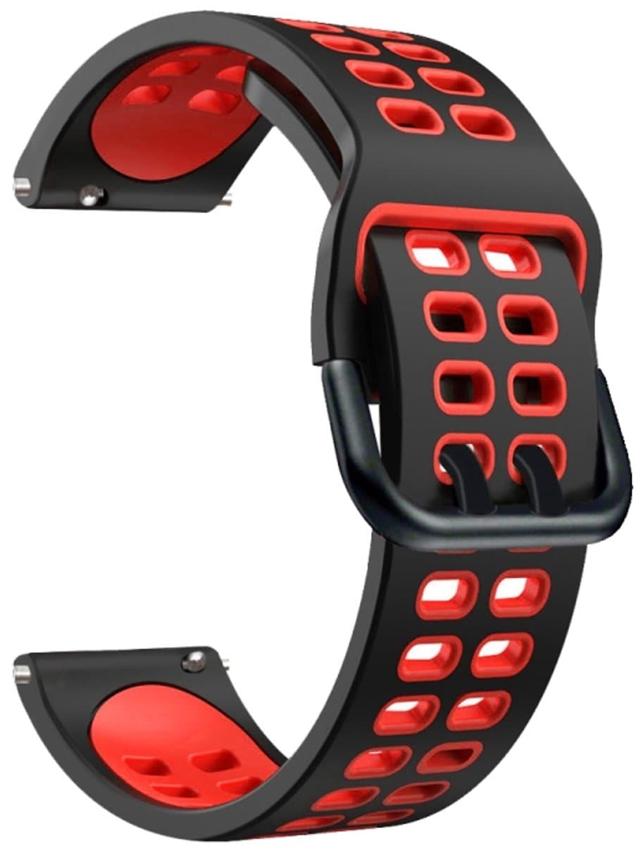 Voor Garmin Vivomove Sport 20mm gemengde kleurstap (zwart rood)