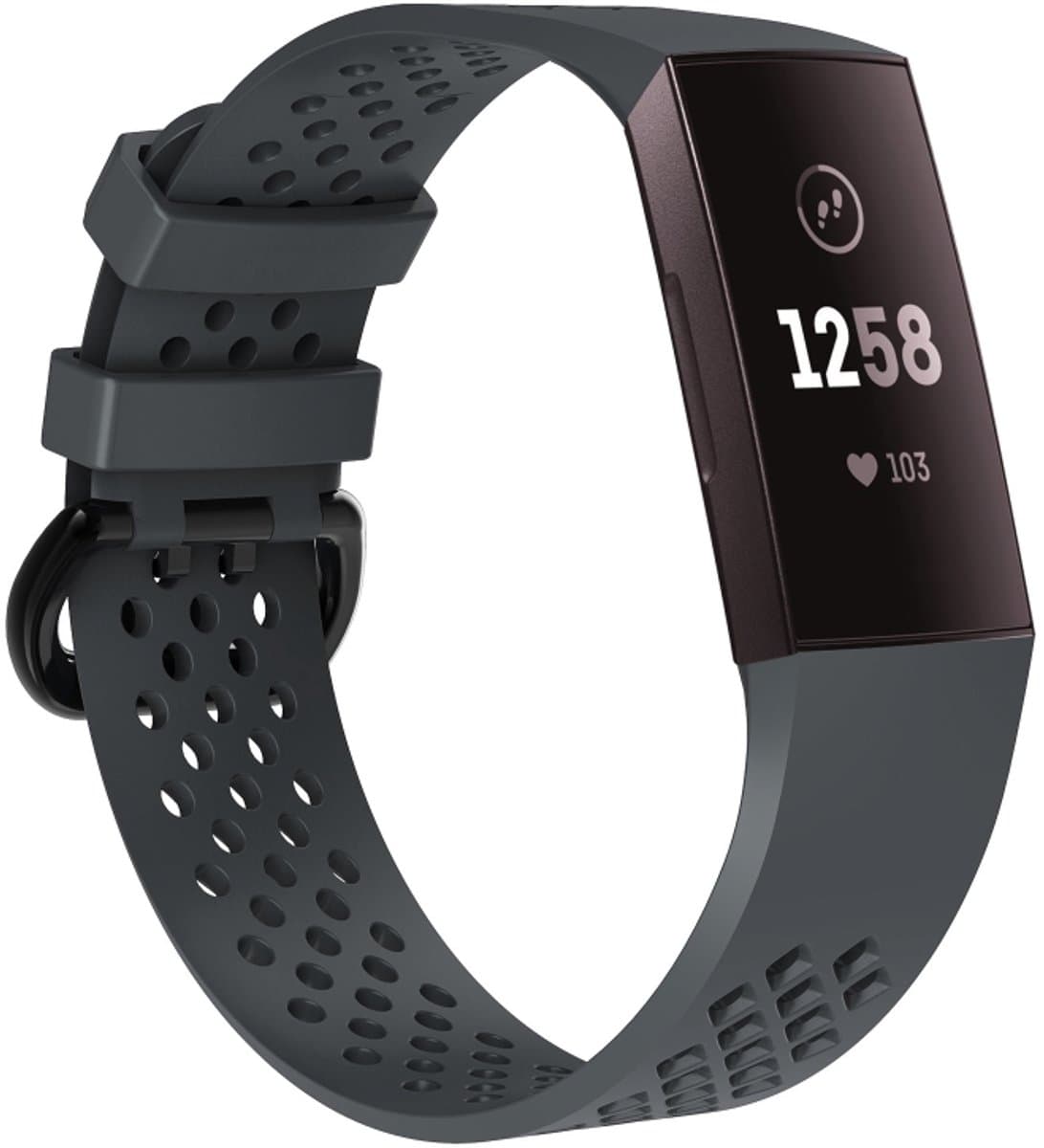 Verstelbare sportarmband met vierkante gaten voor FITBIT Charge 3 (marineblauw)