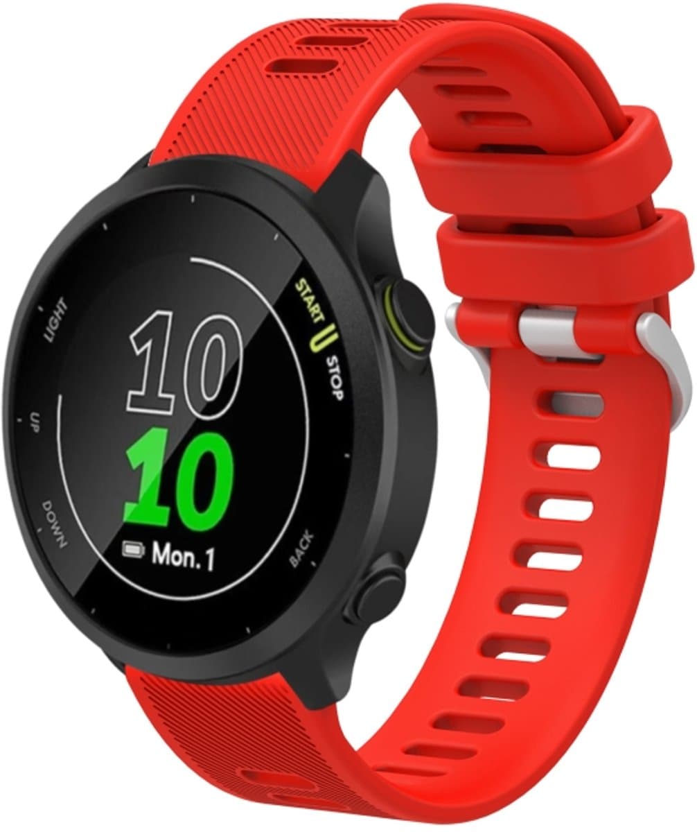 For Garmin Forerunner 55 20mm Silicone Twill Watch Band(Red)