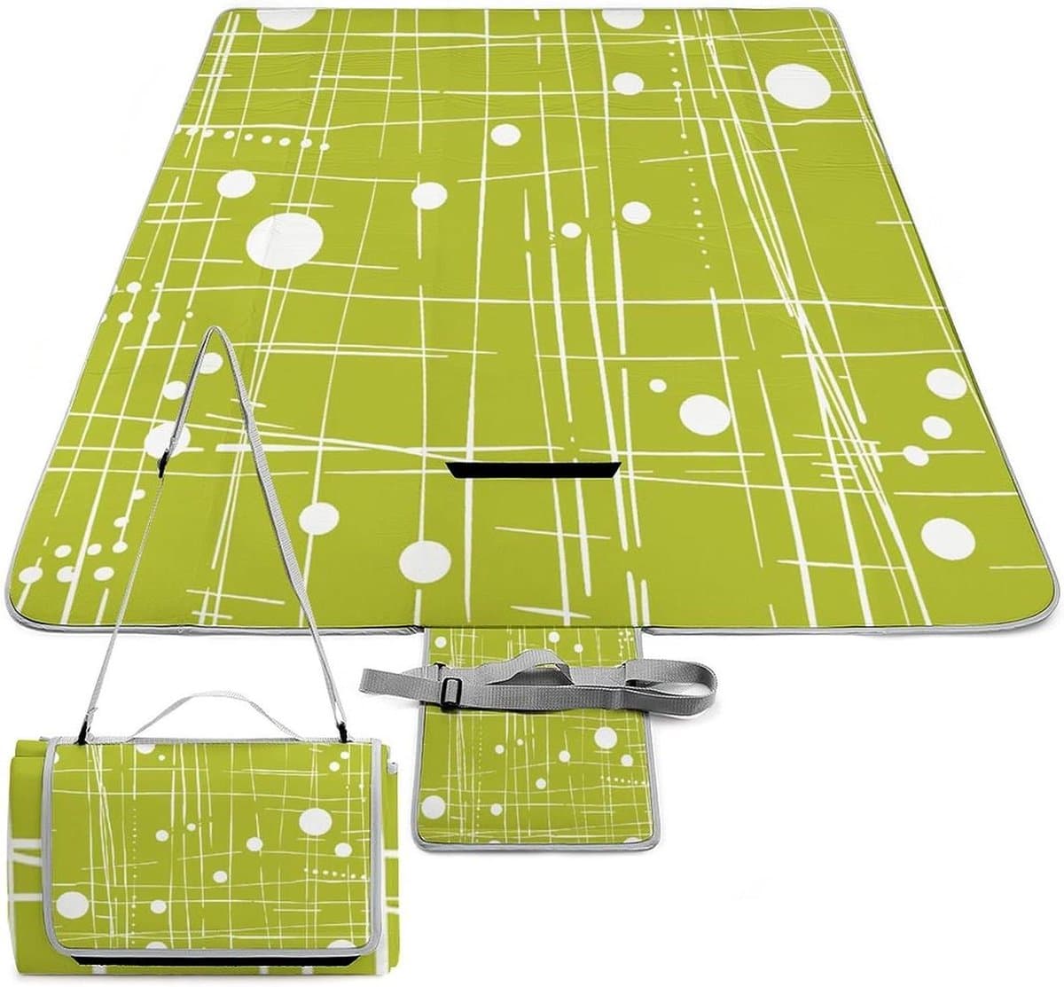 Picknickmat - Kampeertapijt Buitenkleed - Buiten Zitten - Waterdichte Onderkant - 148 x 148 cm - Groen