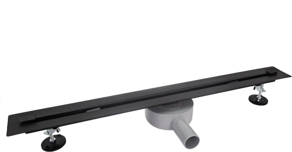LINEA UNO - Bruva 70x7cm - Mat zwart - Douchegoot - - 991223