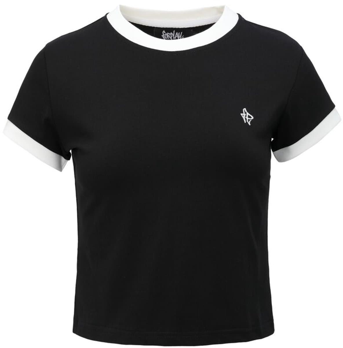 Forplay Crop T-Shirt black Dames T-shirt - zwart - L
