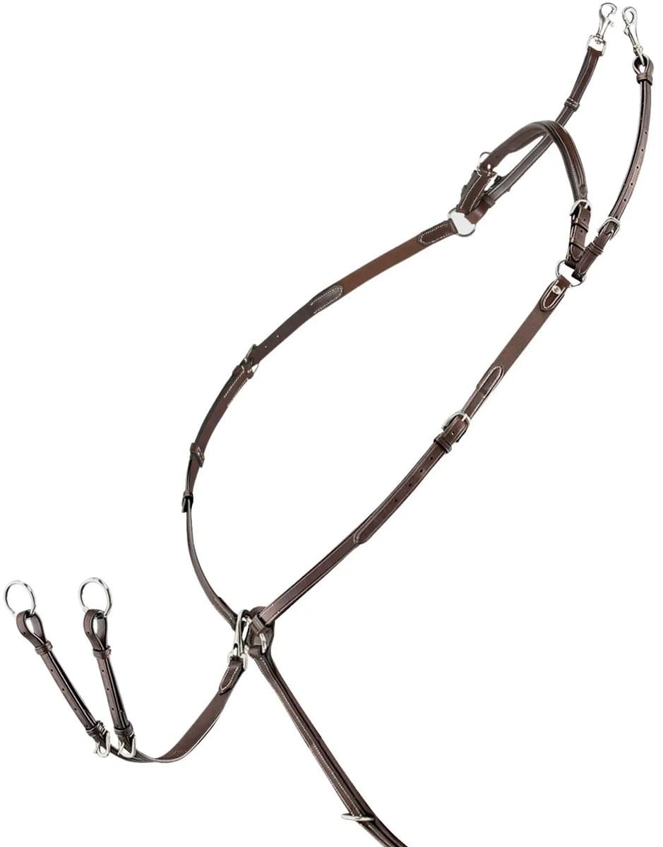 Jachthalsband voor paarden met afneembare martingaal en elastiek Equiline
