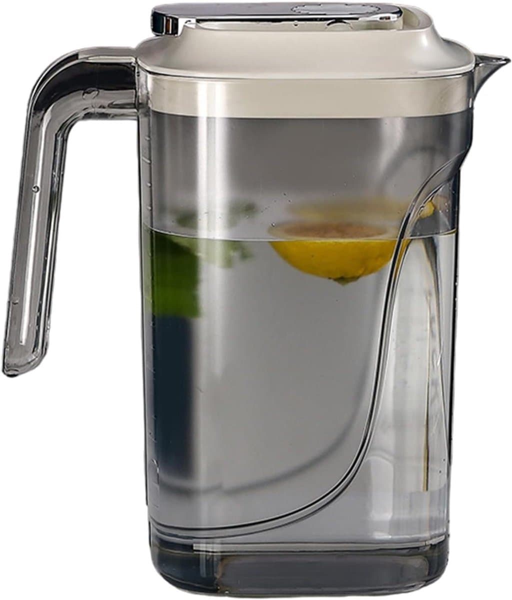 Waterfles voor koelkast - Drankdispenser gekoeld - Dranken serveren - Ruimtebesparend ontwerp - 2200 ml - Wit