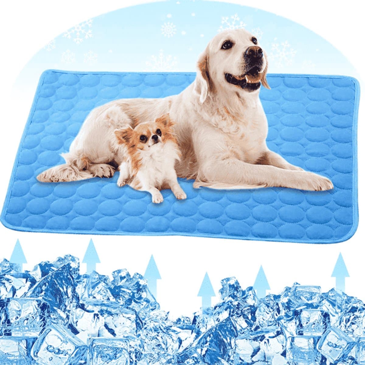 Koelmat voor honden - Koelmat met drukgeactiveerde gel - Geen bevriezing of koeling nodig - Houdt uw huisdier koel, geschikt voor binnen, buiten of in de auto. Afmetingen: L 70*55 cm